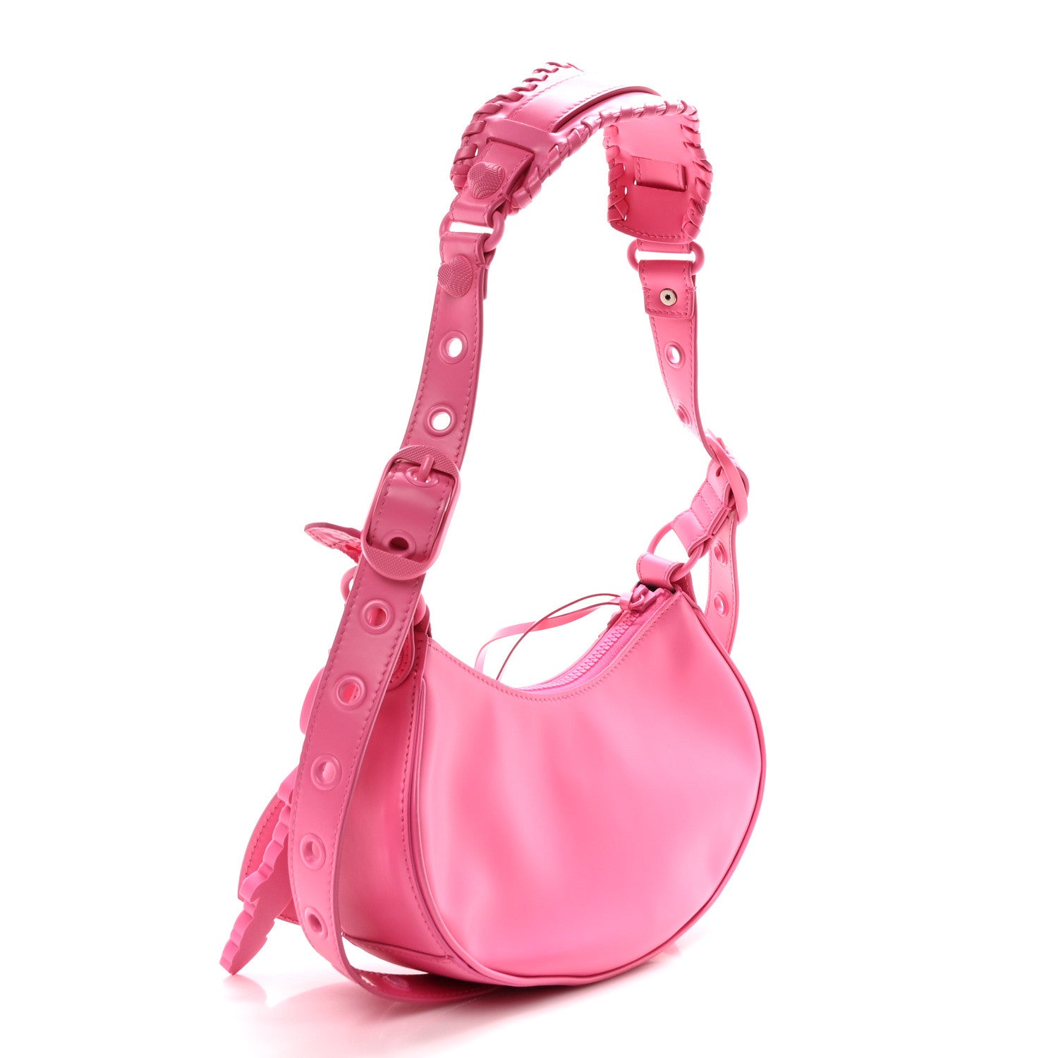 Balenciaga Smooth Calfskin Monochrome Le Cagole Shoulder Bag XS Hot Pink 3 of 10