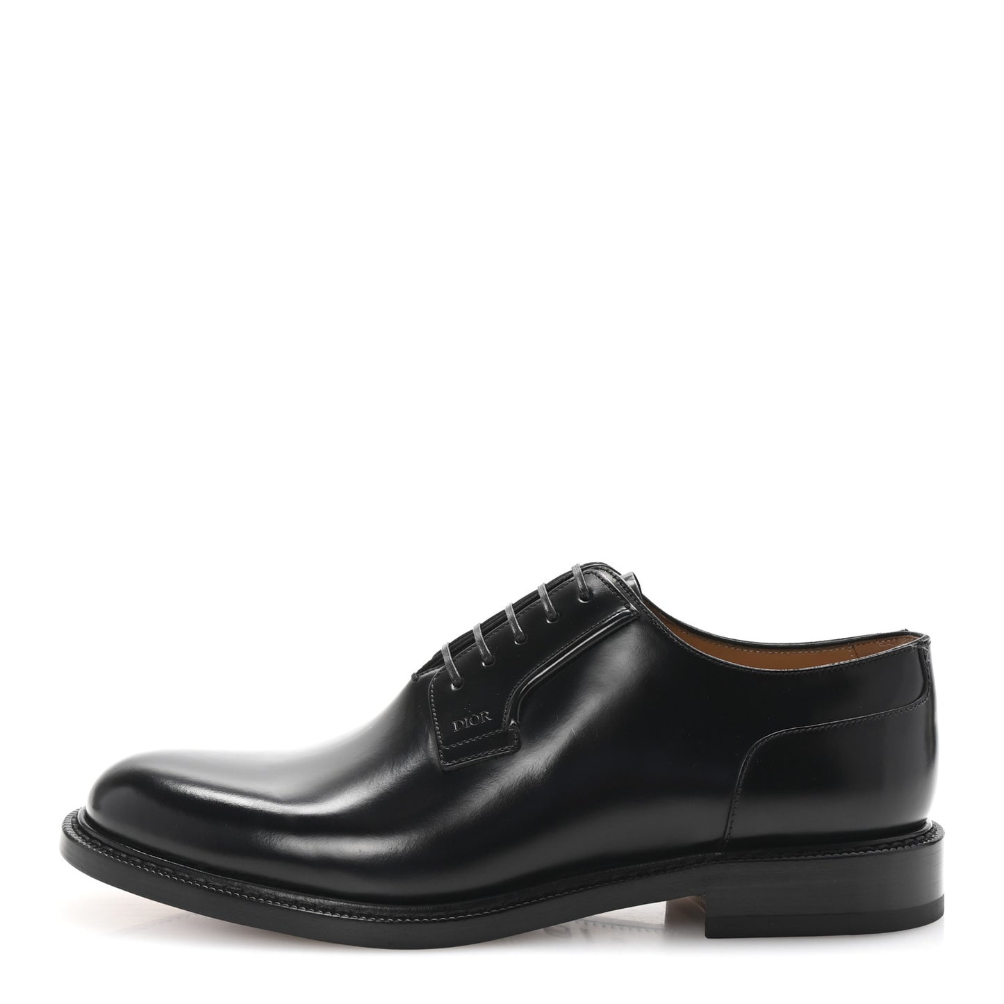 Calfskin Mens Derby Shoes 42 Black