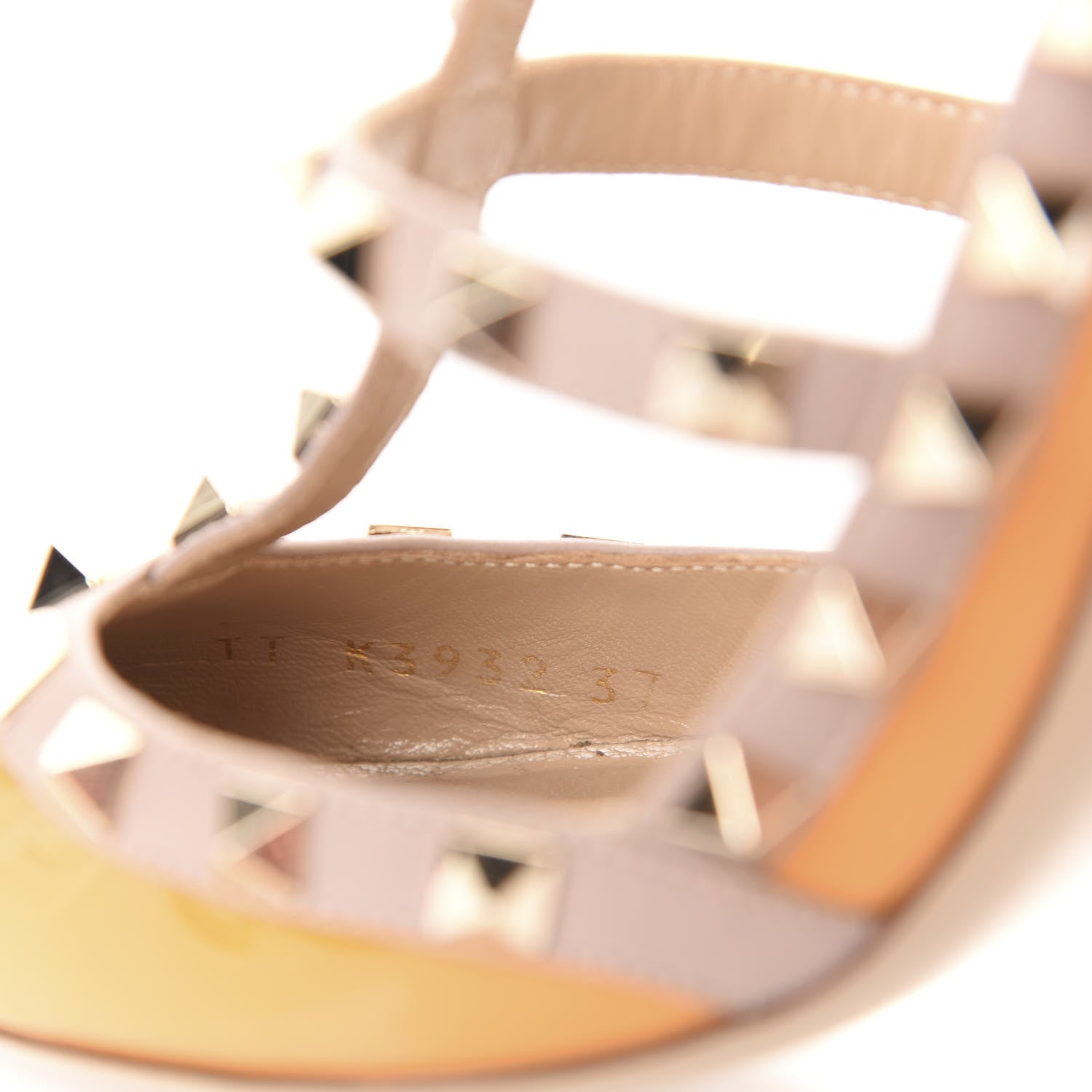 Valentino Garavani Patent Nappa Rockstud Ankle Strap 100mm Pumps 37 Mandarin Sorbet Poudre 9 of 9