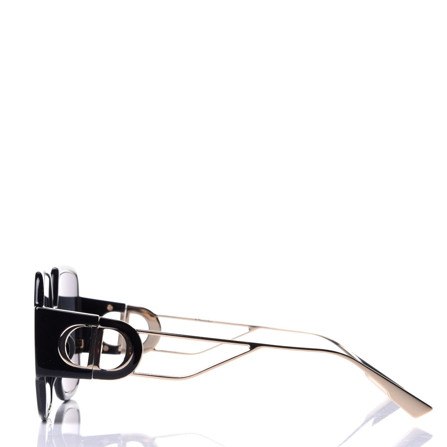 Christian Dior Acetate Square 30 Montaigne 2 Sunglasses Black Gold 3 of 4