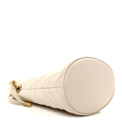 Gucci Calfskin Matelasse Mini GG Marmont 2.0 Bucket Bag White 4 of 10