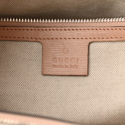 Gucci Shangai Calfskin Blooms Print Medium Bamboo Shopper Tote Pink Apricot Multicolor 7 of 15