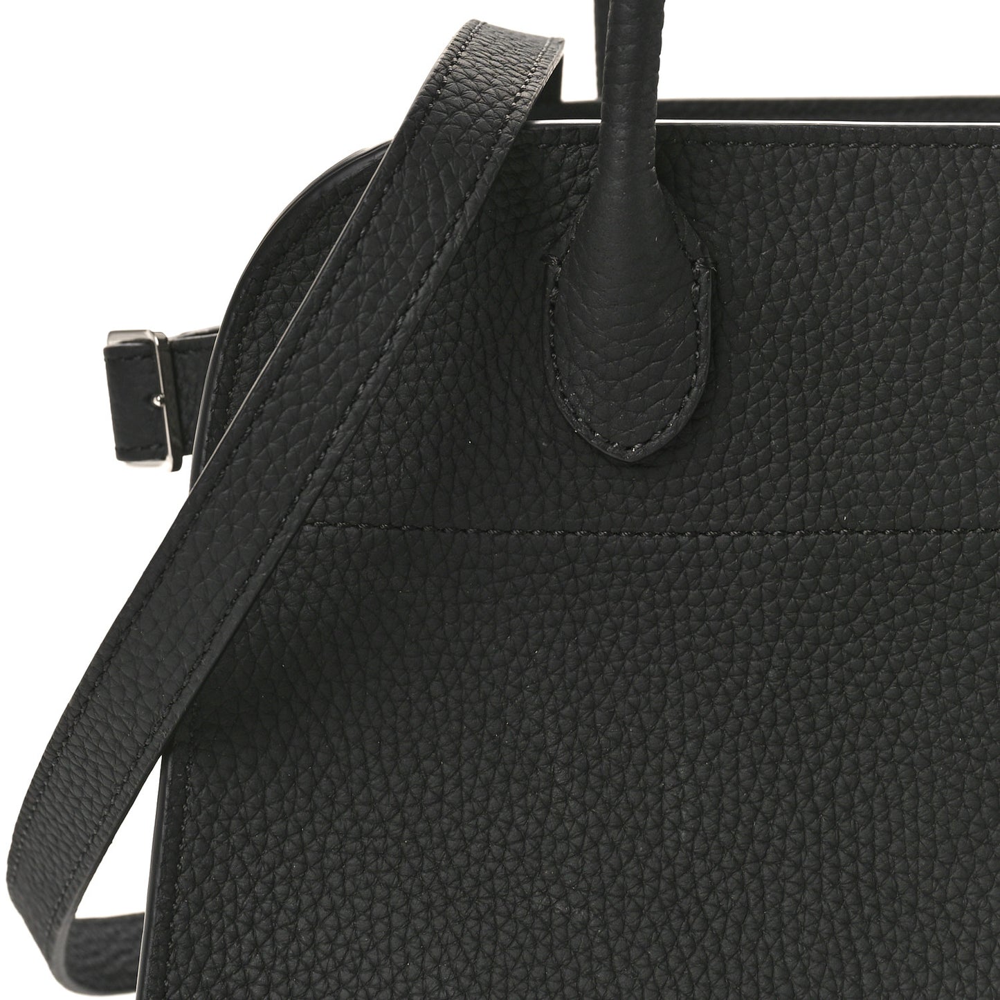 Grained Calfskin Soft Margaux 10 Bag Black