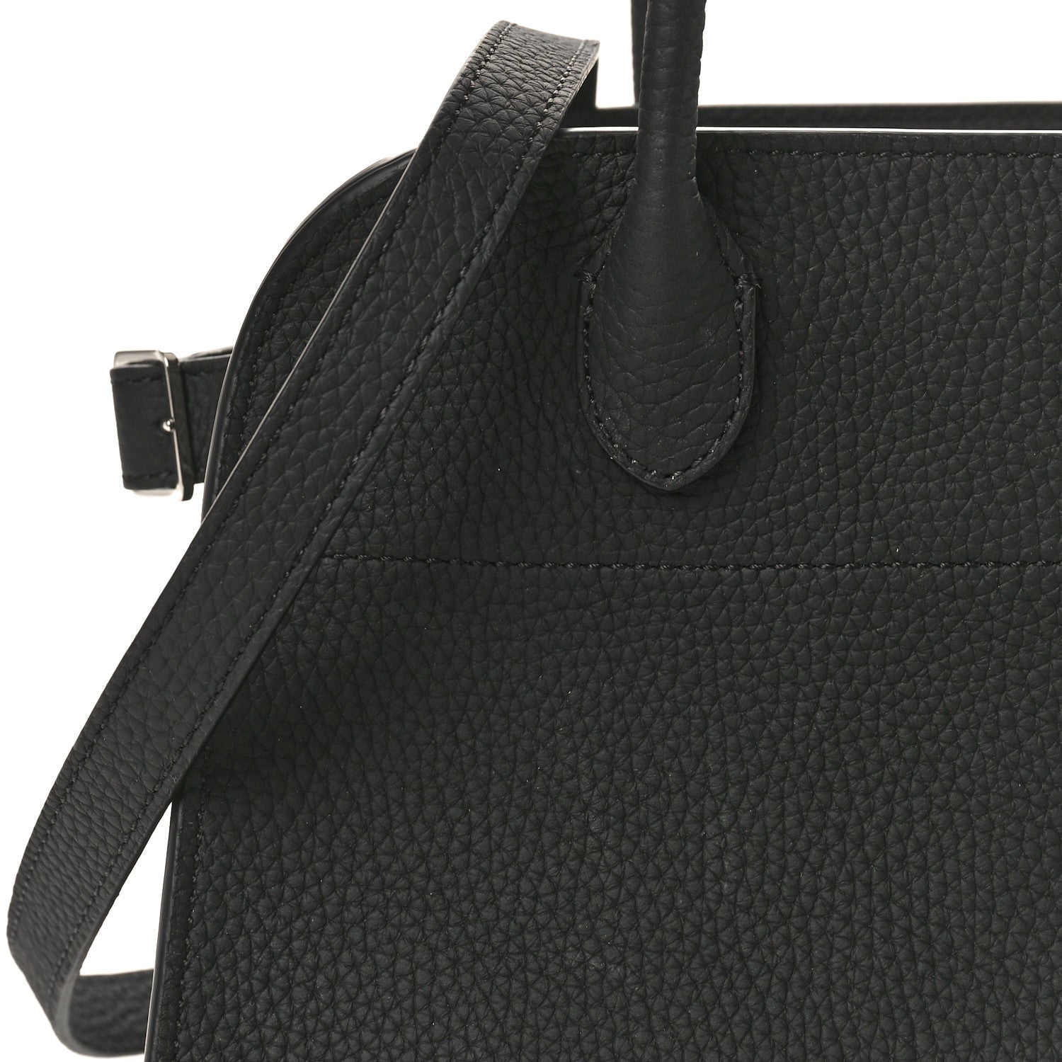 The Row Grained Calfskin Soft Margaux 10 Bag Black 7 of 9