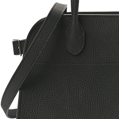 The Row Grained Calfskin Soft Margaux 10 Bag Black 7 of 9