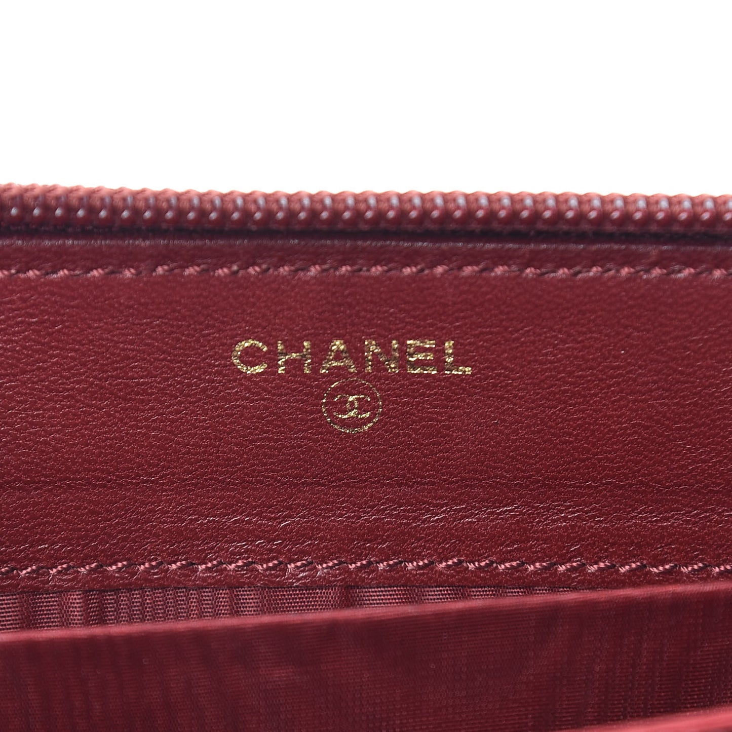 Caviar Large Timeless CC Zip Around Wallet Burgundy