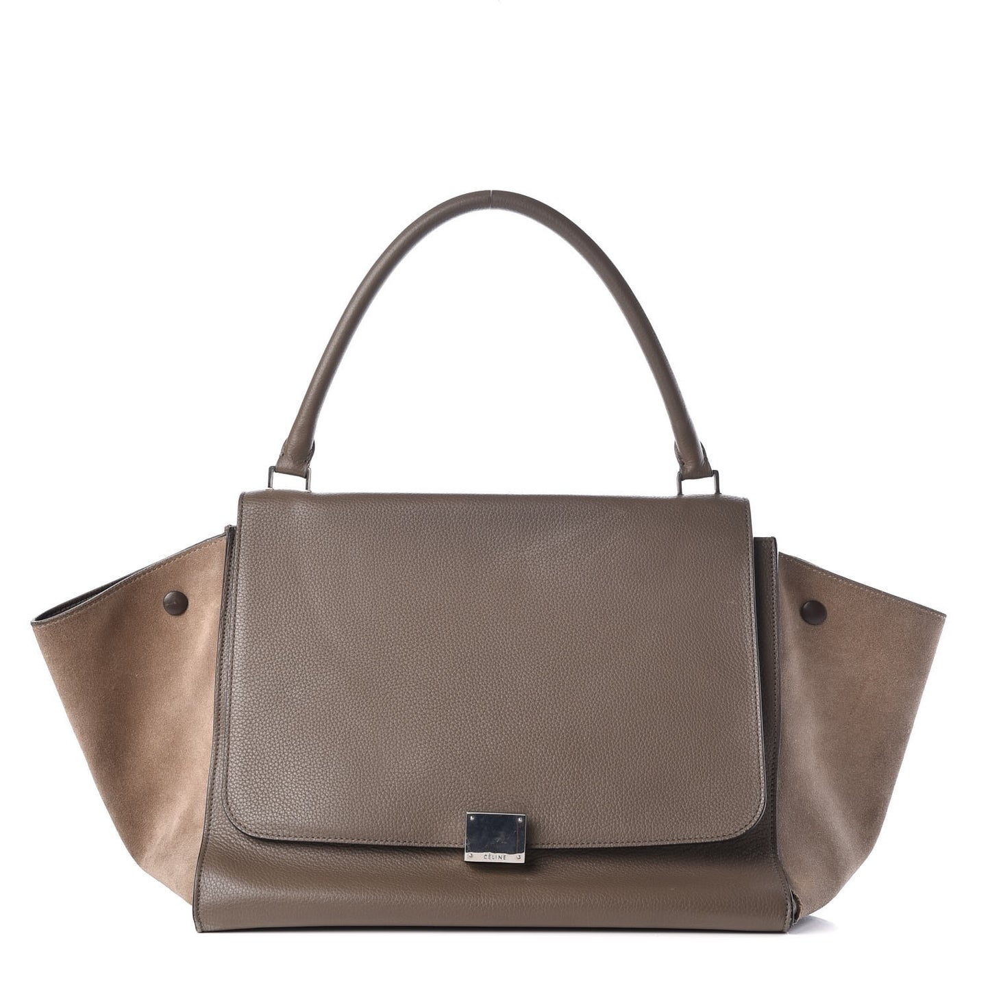 Drummed Calfskin Suede Large Trapeze Souris