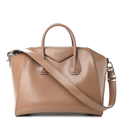 Givenchy Shiny Lord Calfskin Medium Antigona Dark Beige 1 of 4