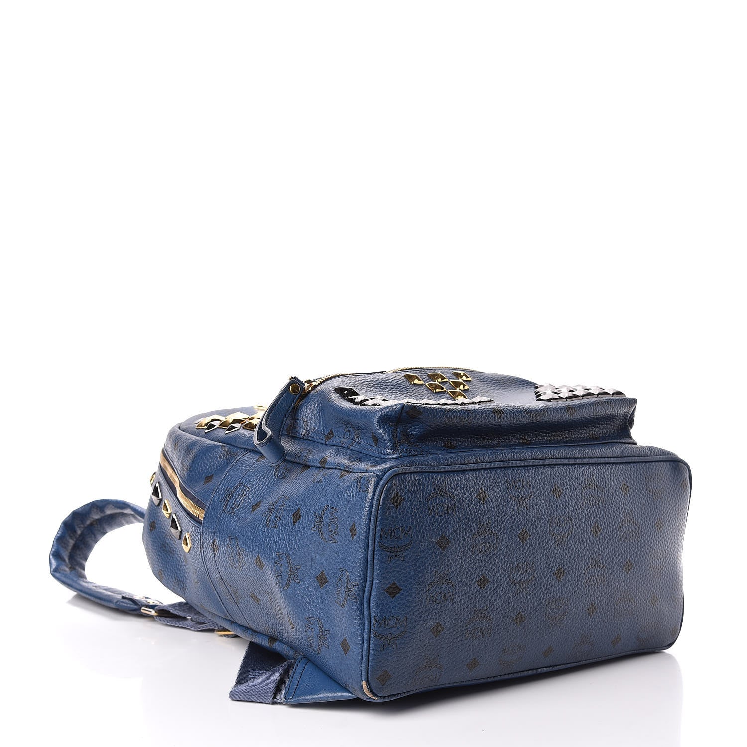 MCM Visetos Studded Medium Stark M Backpack Blue 4 of 18