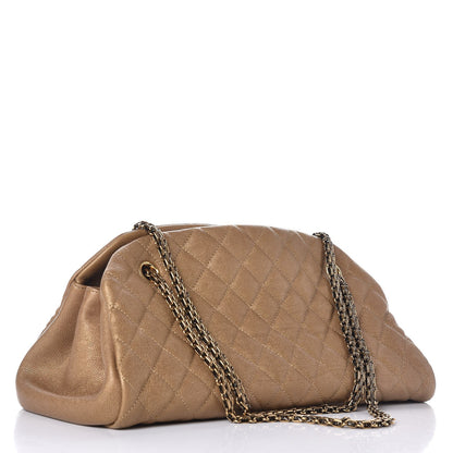 Chanel Metallic Calfskin Quilted Medium Just Mademoiselle Gold 3 of 7