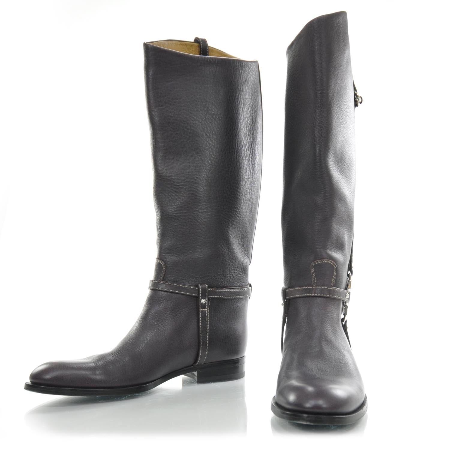 Gucci Leather New Charlotte Riding Boots 8 1 of 6