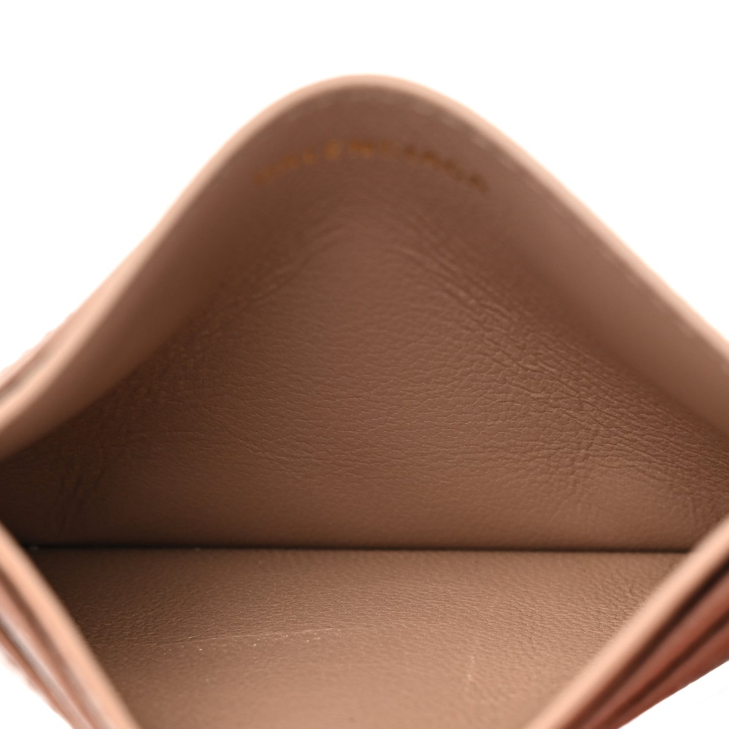 Grained Calfskin Hourglass Card Holder Nude Beige