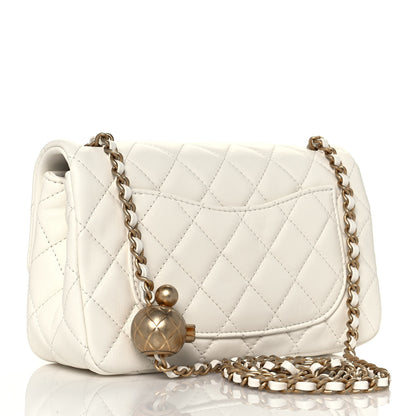 Chanel Lambskin Quilted Mini Rectangular Pearl Crush Flap White 3 of 13