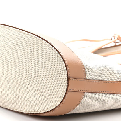 Prada Linen Vitello Medium Logo Tote Natural 9 of 9