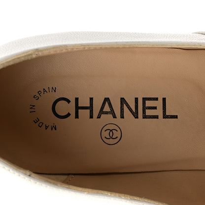 Chanel Lambskin Suede CC Espadrille Wedges 41 White Black 7 of 14