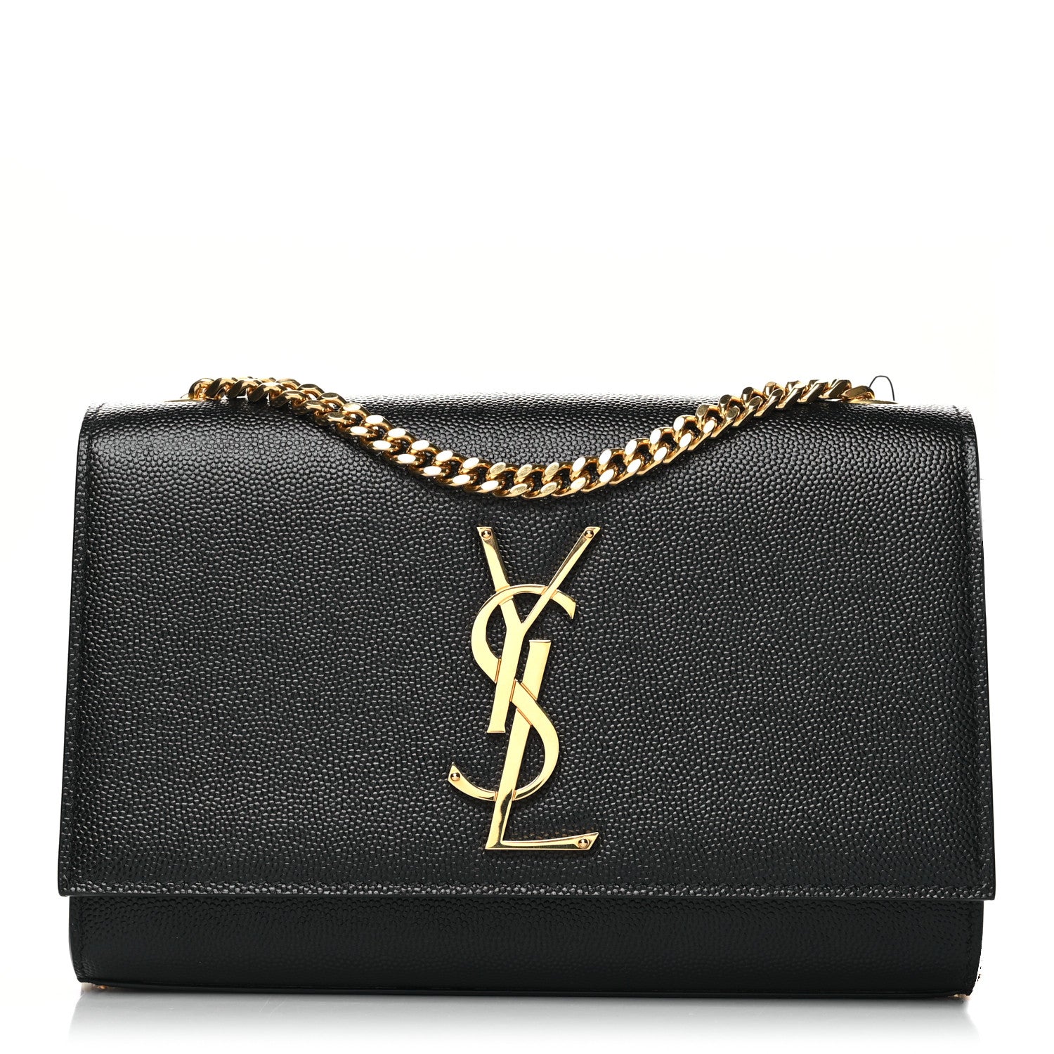 Saint Laurent Grain De Poudre Small Monogram Kate Satchel Black 1 of 9