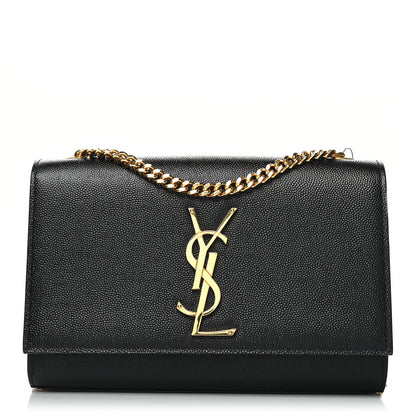 Saint Laurent Grain De Poudre Small Monogram Kate Satchel Black 1 of 9