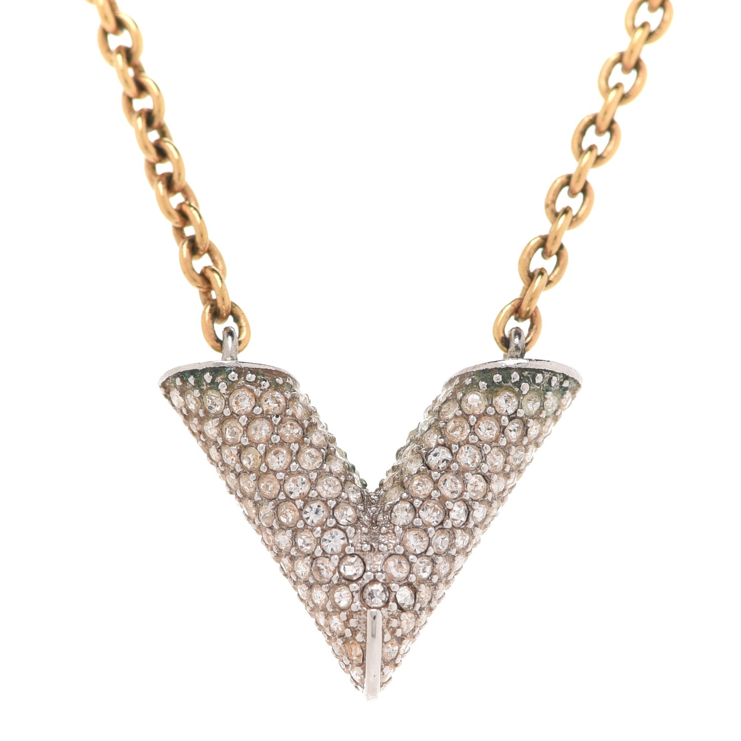 Crystal Essential V Necklace Gold