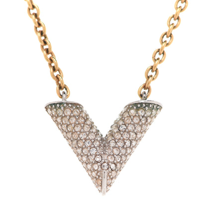 Louis Vuitton Crystal Essential V Necklace Gold 4 of 10