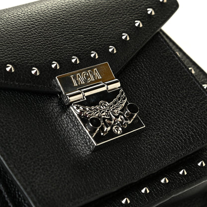 MCM Calfskin Studded Small Patricia Satchel Black 7 of 7