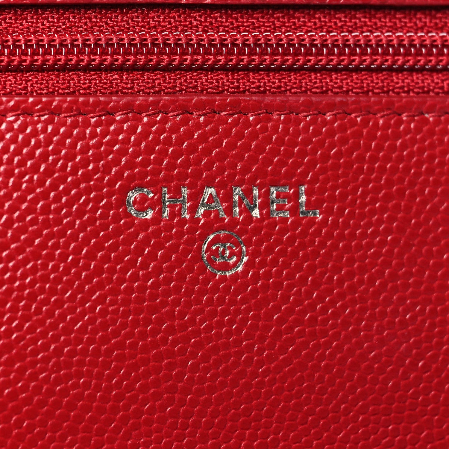 Chanel Caviar Quilted Wallet on Chain WOC Red 6 of 14