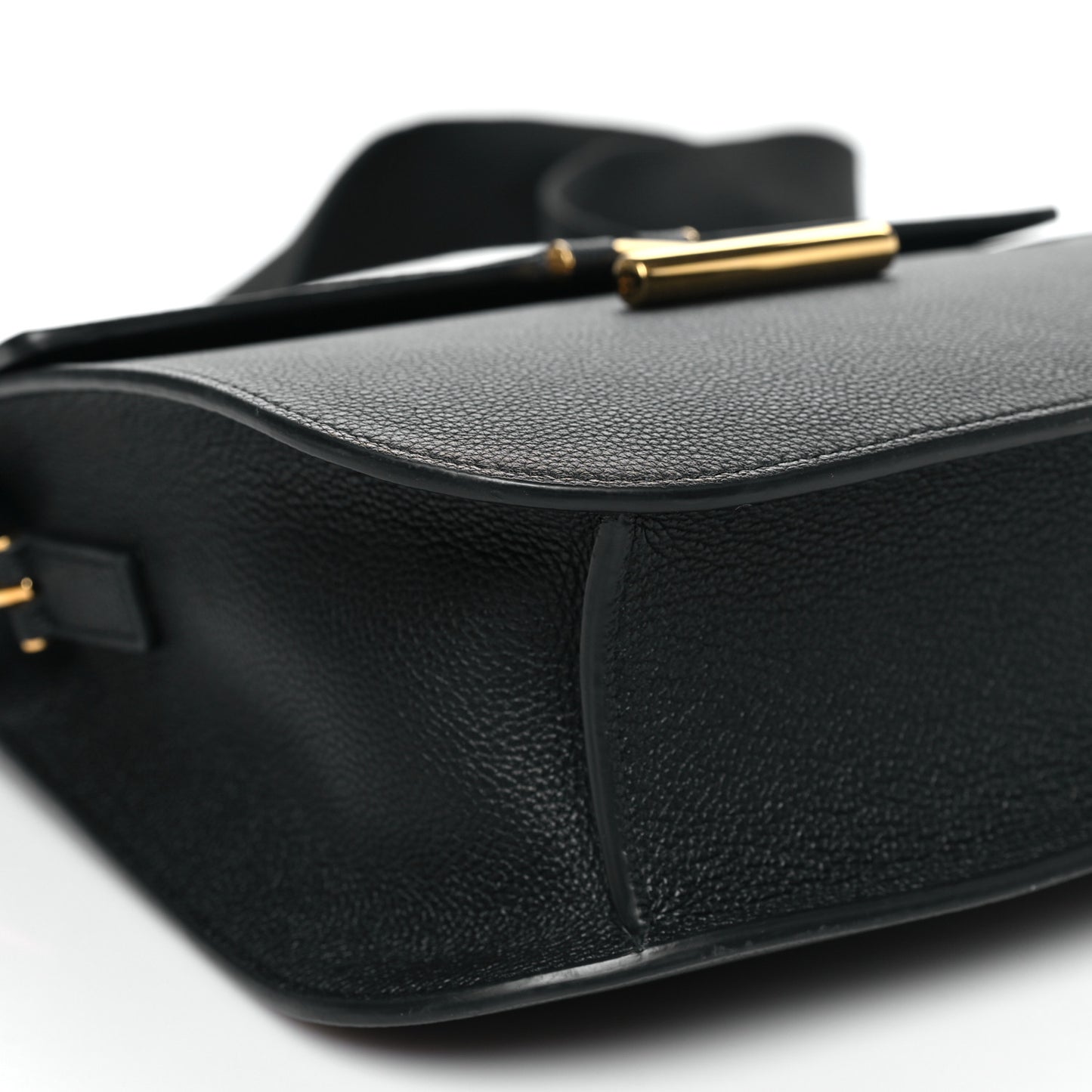 Calfskin Medium T Clasp Tara Crossbody Bag Black