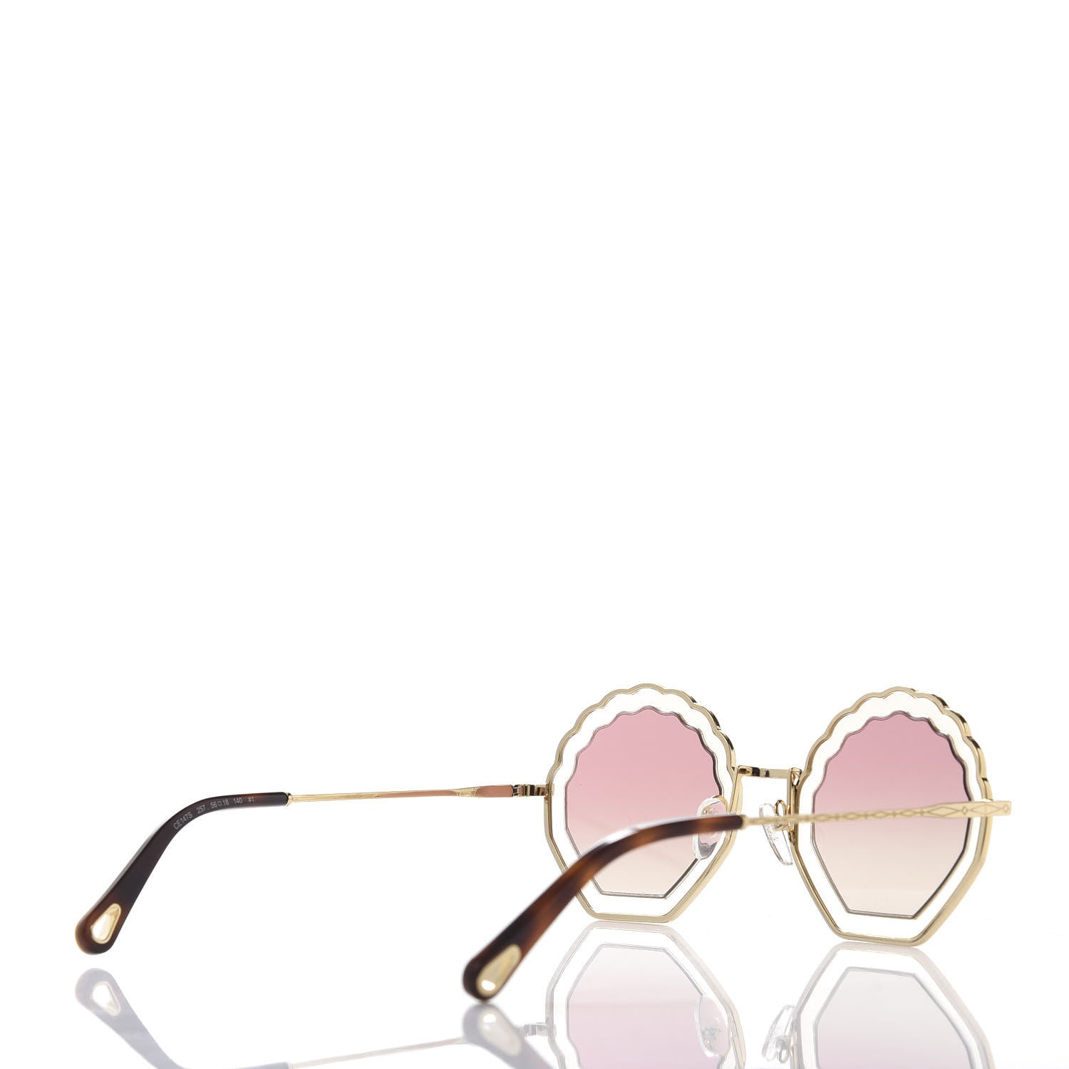 Chloe Scalloped Sunglasses CE147S Gold Pink 4 of 8