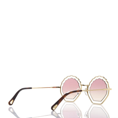 Chloe Scalloped Sunglasses CE147S Gold Pink 4 of 8