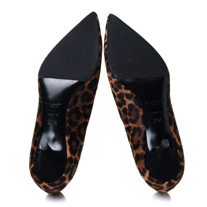 Saint Laurent Calf Hair Leopard Print Pumps 37.5 Brown 8 of 8