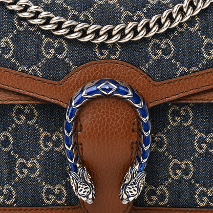 Gucci New Denim GG Monogram Dollar Calfskin Enamel Small Dionysus Shoulder Bag Blue Tea Cuir Epilog Electric Blue 8 of 10