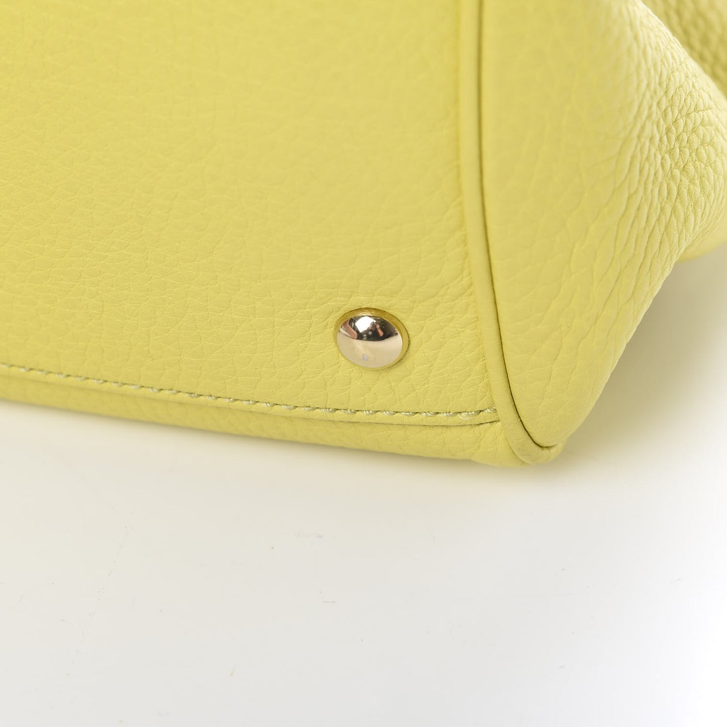 Pebbled Calfskin Medium Bamboo Shopper Tote Citrus