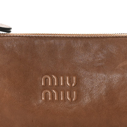 Miu Miu Nappa Aviator Mini Pouch Oak 7 of 9