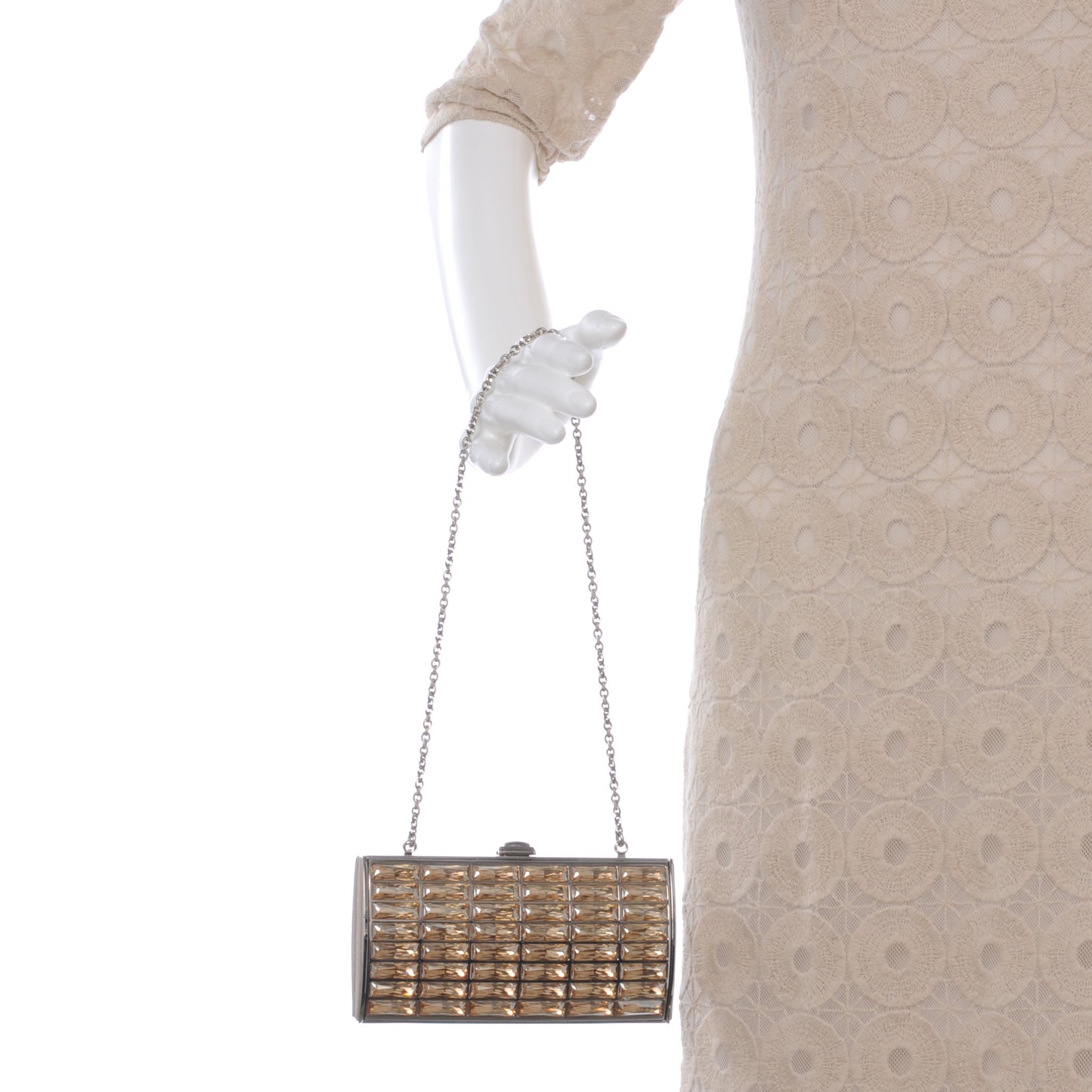 Swarovski Crystal Goddess Clutch Champagne