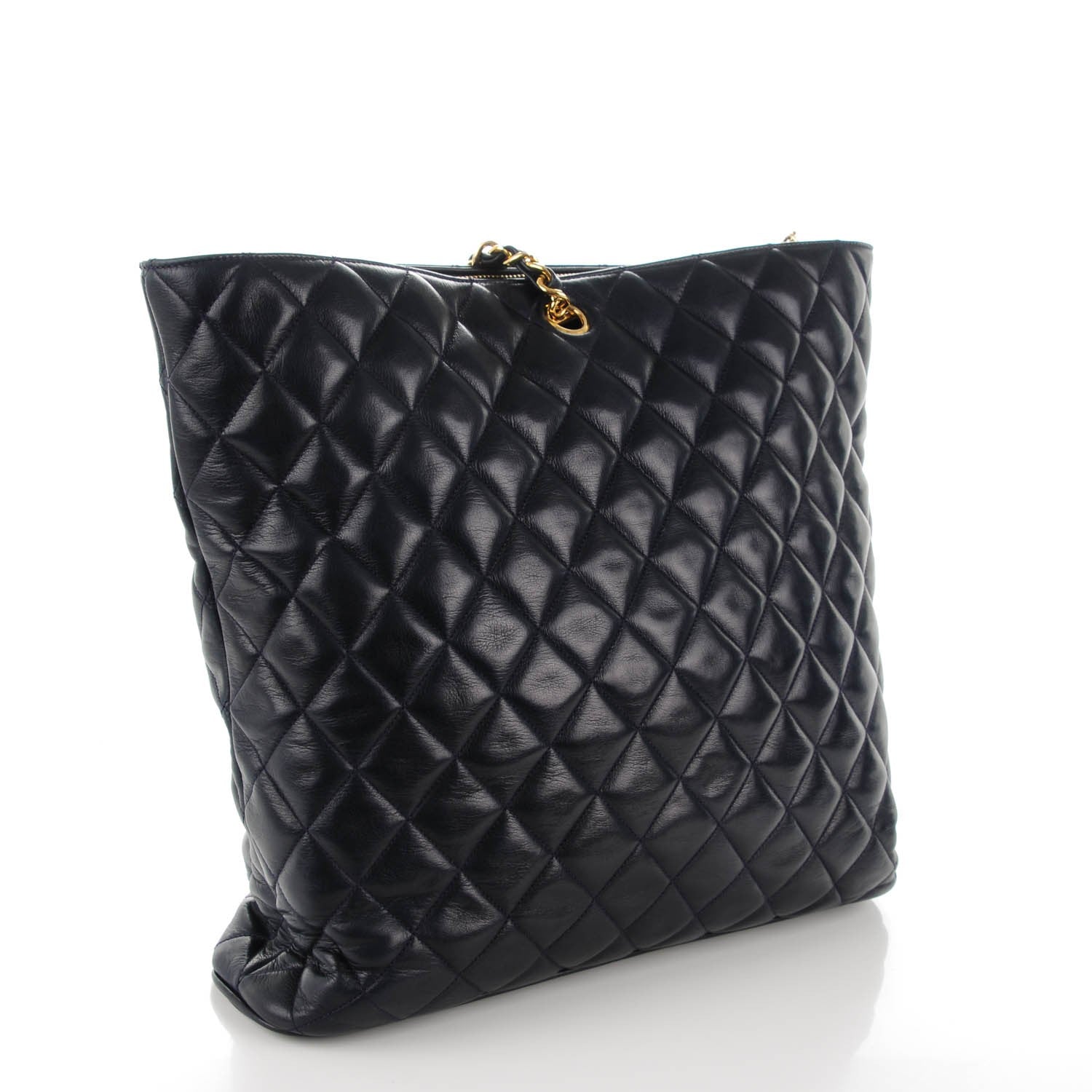 Chanel Lambskin Quilted Shoulder Bag Navy Blue 3 of 8