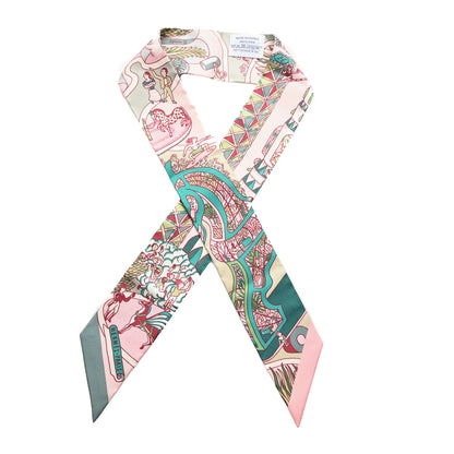 Hermes Silk Exposition Universelle Twilly Rose Poudre Vert 1 of 4