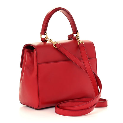 Saint Laurent Calfskin Small Moujik Top Handle Bag Lipstick Red 2 of 10