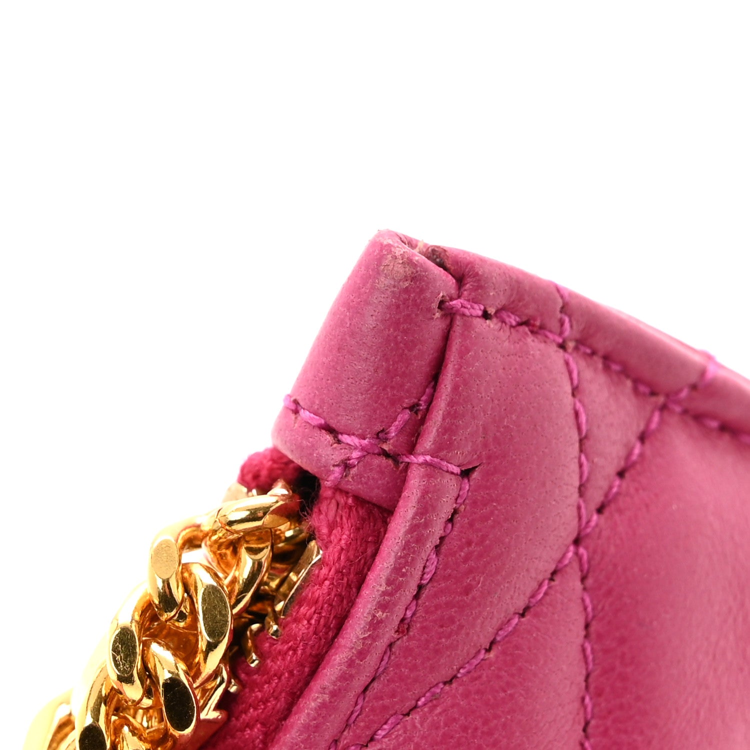 Saint Laurent Quilted Lambskin Berlingo Bag Charm Fuchsia 5 of 9