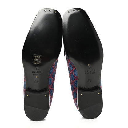 Gucci Lurex GG Monogram Mens Bow Loafers 6.5 Iridescent Blue Iridescent Red Black 5 of 9