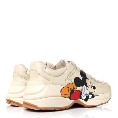 Gucci X DISNEY Calfskin Mickey Mouse Womens Rhyton Sneakers 40 Ivory 4 of 9