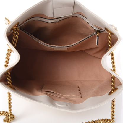 Gucci Calfskin Matelasse Medium GG Marmont Shoulder Tote Bag White 6 of 8