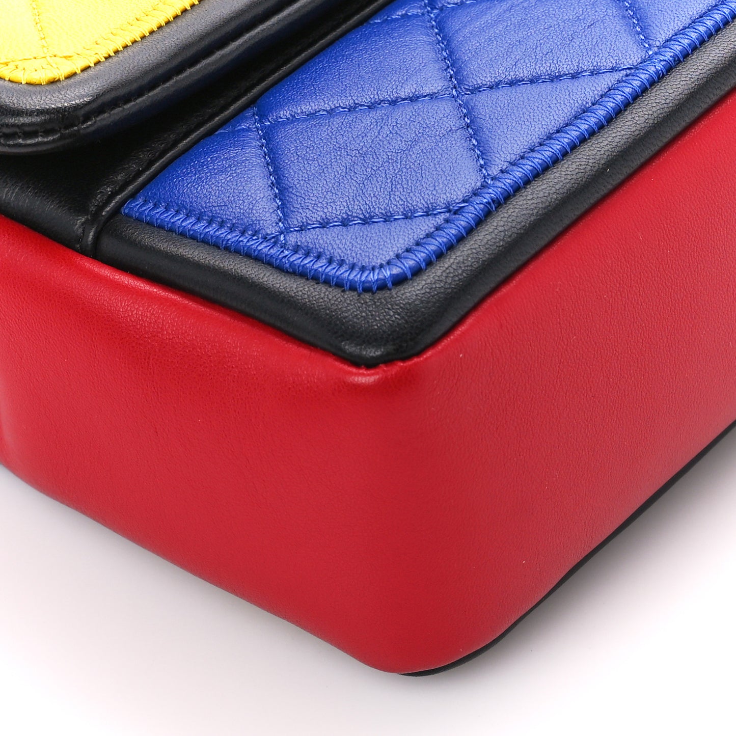 Lambskin Tri-Color Medium Graphic Flap Multicolor
