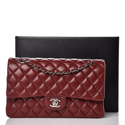 Chanel Caviar Quilted Medium Double Flap Dark Red 13 of 13