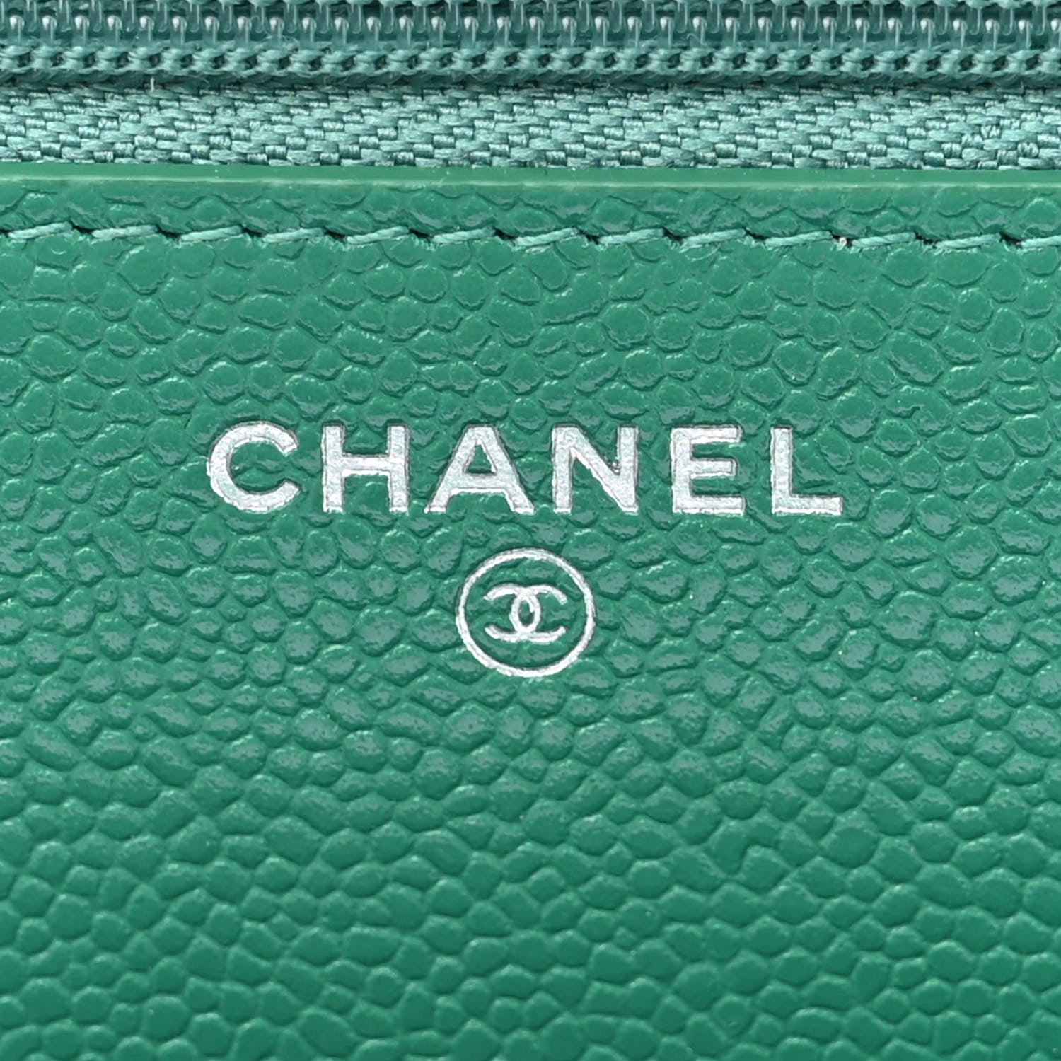 Chanel Caviar Quilted Wallet On Chain WOC Green 6 of 12
