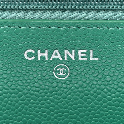 Chanel Caviar Quilted Wallet On Chain WOC Green 6 of 12