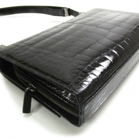 Alligator Shoulder Bag Black
