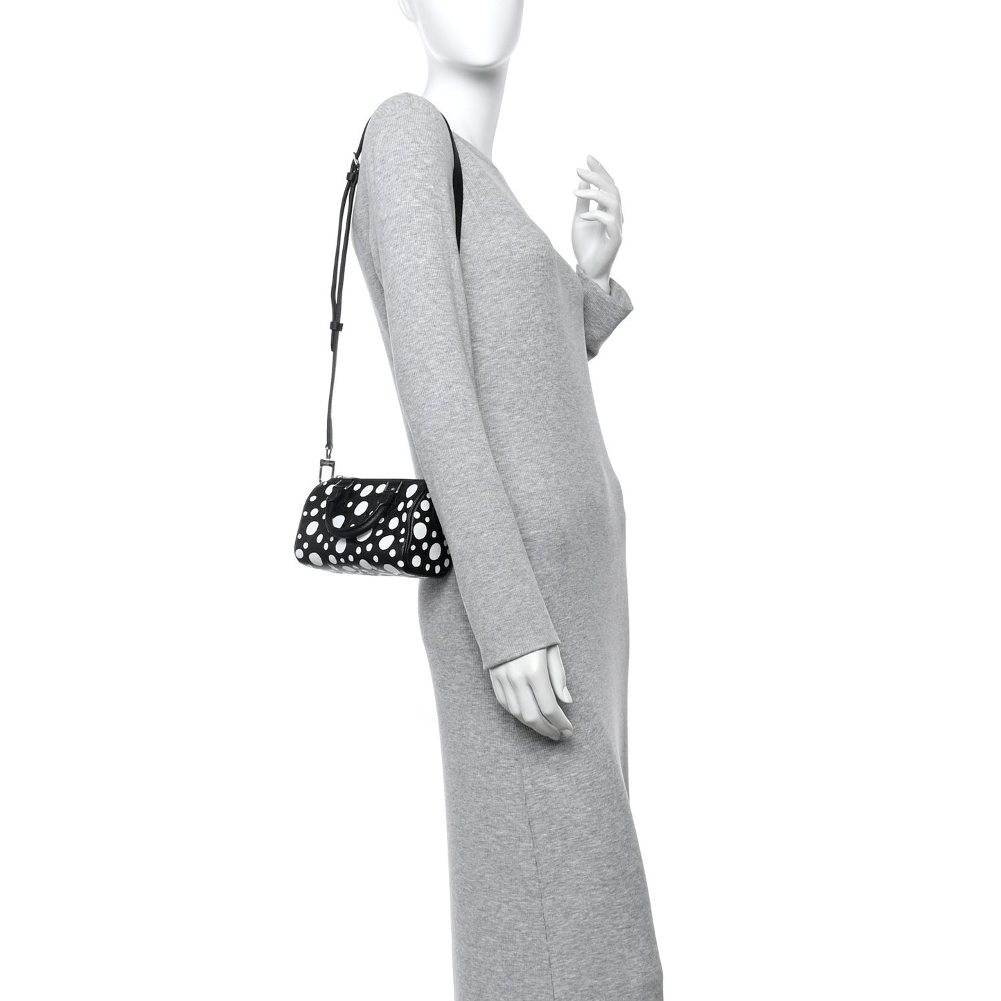LV X YK Empreinte Infinity Dots Nano Speedy Bandouliere Black White