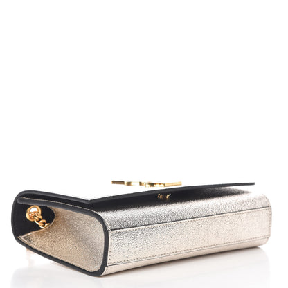 Saint Laurent Textured Metallic Calfskin Small Monogram Kate Satchel Gold 4 of 9