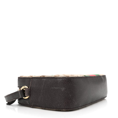 Gucci GG Supreme Monogram Web Small Webby Bee Shoulder Bag Dark Brown 4 of 16