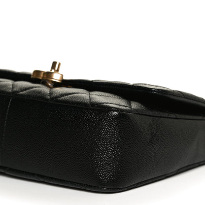 Chanel Shiny Caviar Quilted Large Chain Melody Flap Black 10 of 11