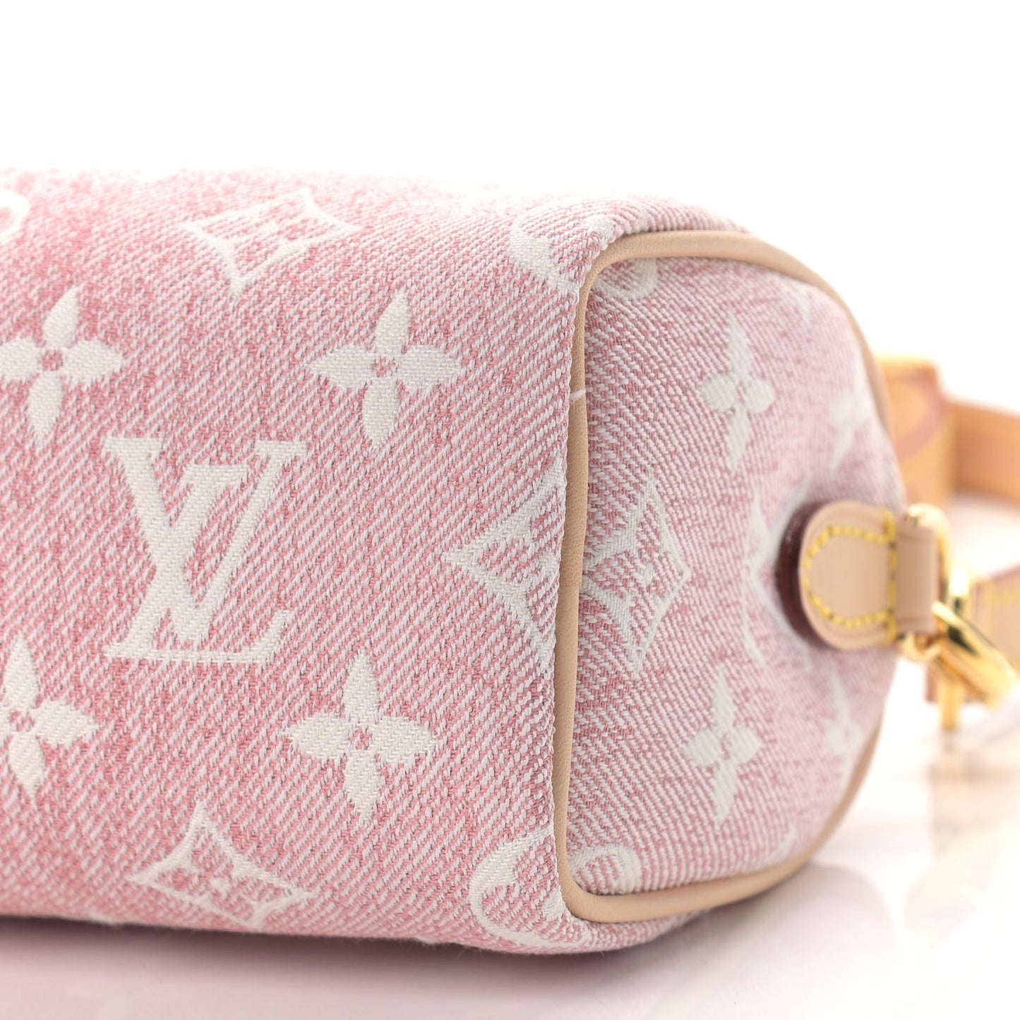 Monogram Jacquard Denim Nano Speedy Bandouliere Pink